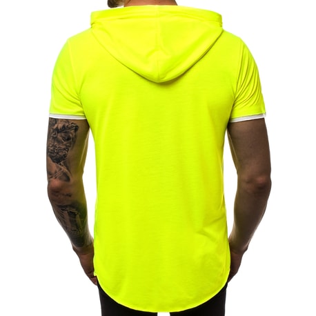 Stílusos neon sárga aszimmetrikus póló O/1185XZ