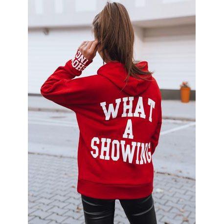 Stílusos piros női melegítő pulóver Showing