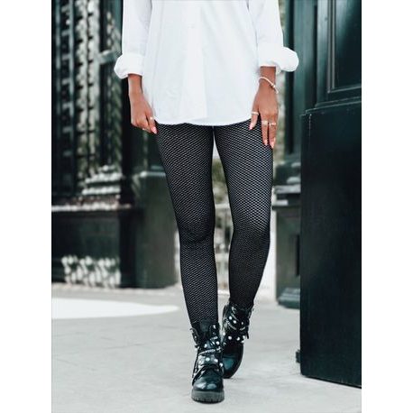 Különleges fekete női leggings PLR086