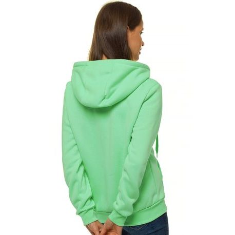 Kényelmes menta színű női kapucnis pulóver JS/W03Z