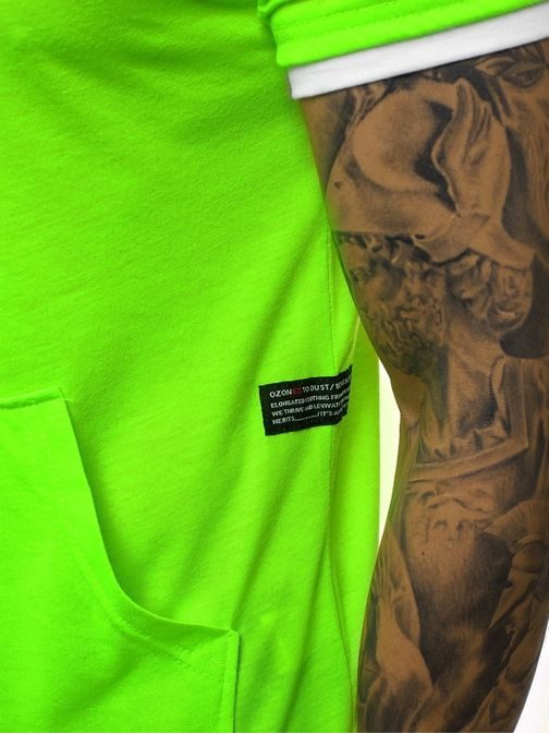 Neon zöld kapucnis póló  A/1186X