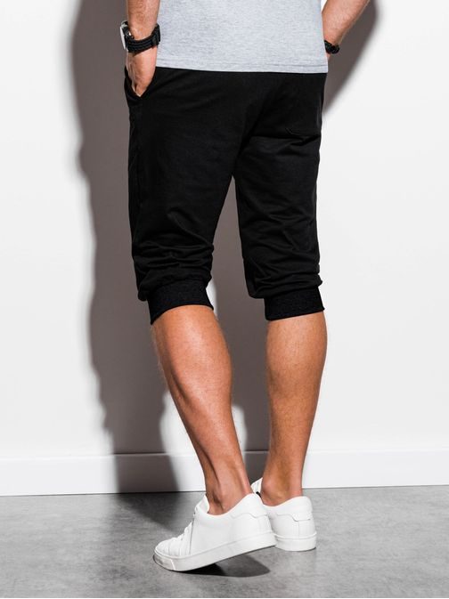 Trendi fekete nyári szabadidő nadrág térdig érő P29