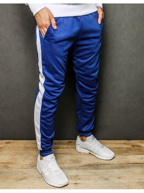 Kék trendi melegítő nadrág fehér csíkkal