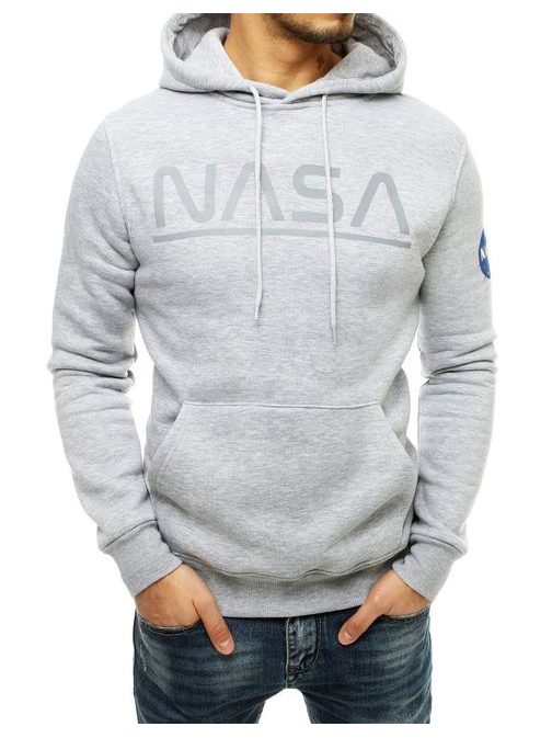 Halvány szürke kapucnis pulóver NASA
