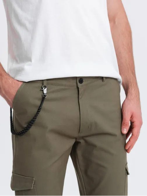 Olívazöld modern férfi cargo nadrág V1 PACG-0189