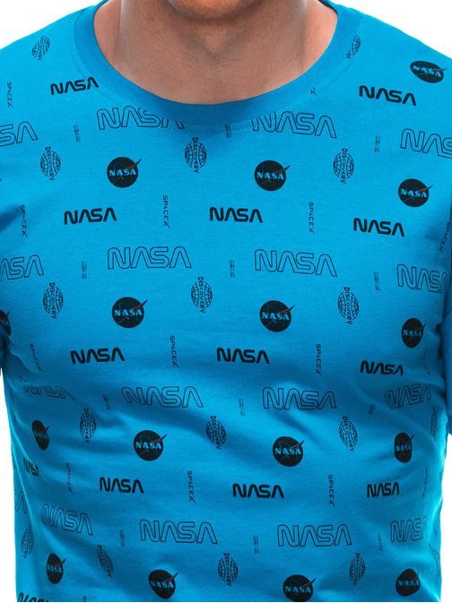 Eredeti türkiz kék póló NASA  feliratokkal S1916