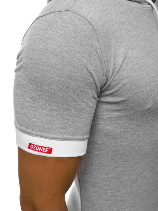 Divatos szürke kapucnis póló O/1273