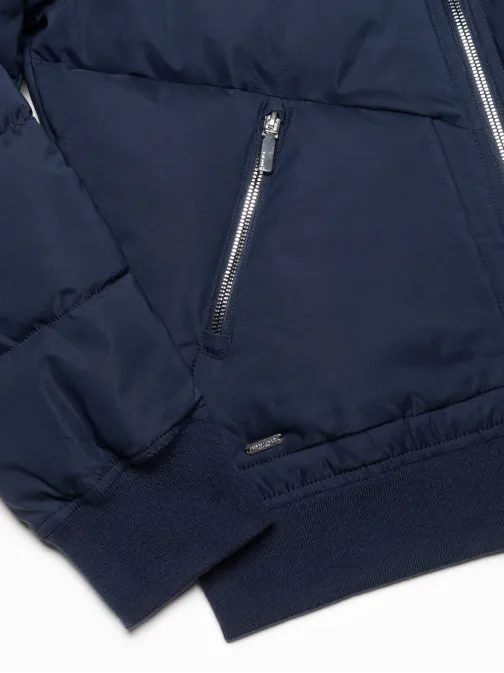 Stílusos sötét kék bomber dzseki  V2 OM-JALP-0143