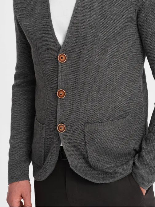 Elegáns grafit szürke kardigán V2 SWCD-0109