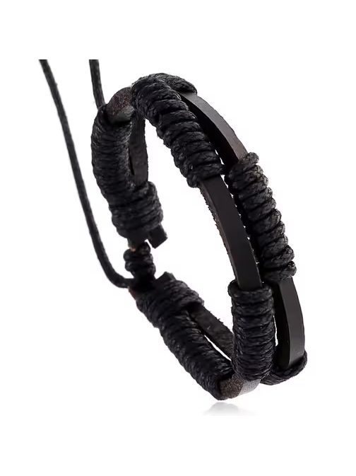 Fekete összefonódott férfi karkötő