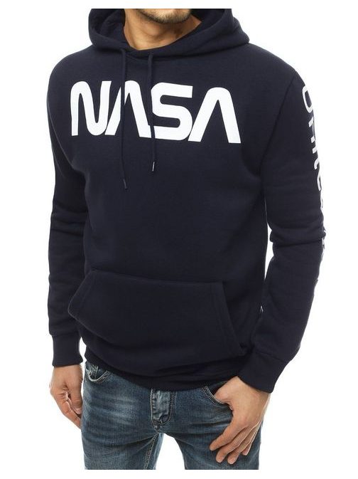 Sötét kék kapucnis pulóver NASA