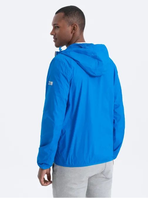 Kék átmeneti dzseki kapucnival P0110-V2