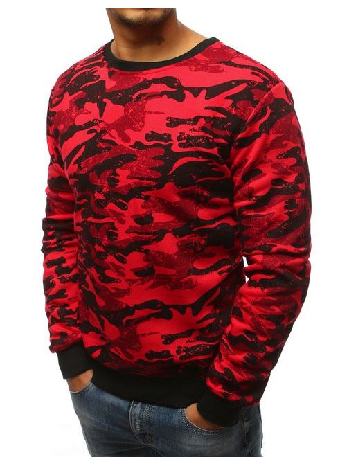 Piros terepmintás pulóver