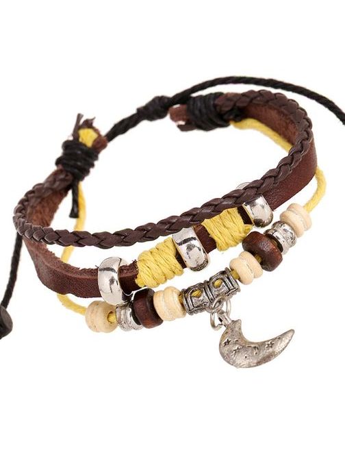 Férfi karkötő sárga kivitelben holddal