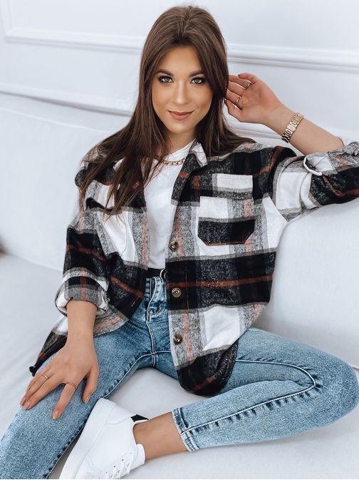 Színes női ing kabát fekete árnyalatban California