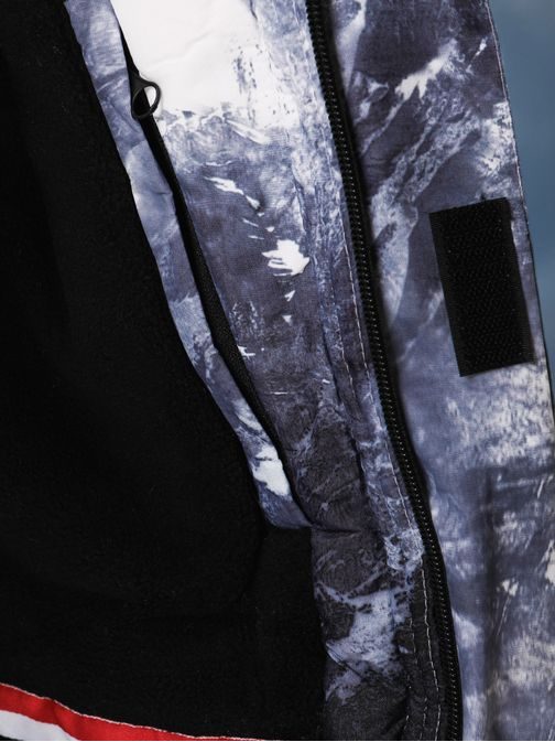 Egyedi fehér és kék nyomtatott téli kabát