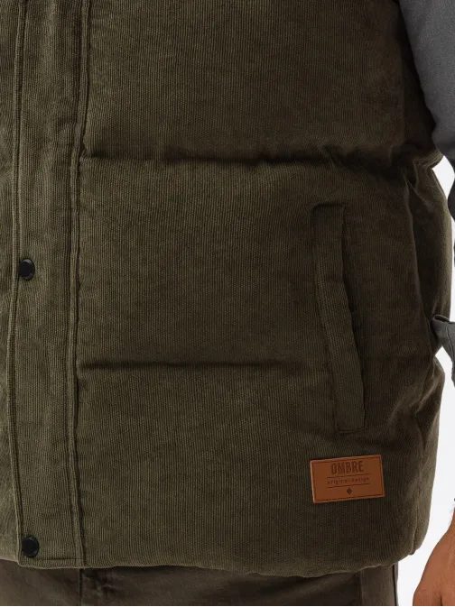 Steppelt férfi mellény sötét oliva zöld színben  V57