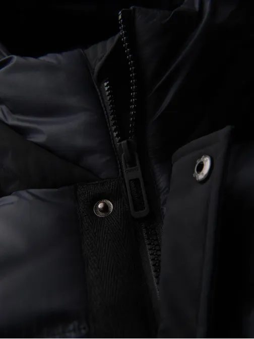 Steppelt fekete-kék férfi parka zsebekkel V1 JALJ-0308