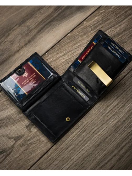 Stílusos fekete férfi pénztárca Peterson