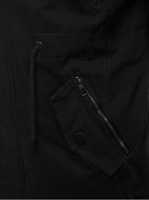 Stílusos fekete téli parka kabát JD/391