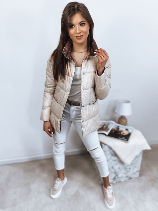 Egyszerű világosbézs női kabát Irina