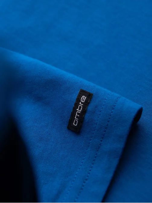 Modern hosszú ujjú póló férfiaknak kék v2 om-lscl-0107