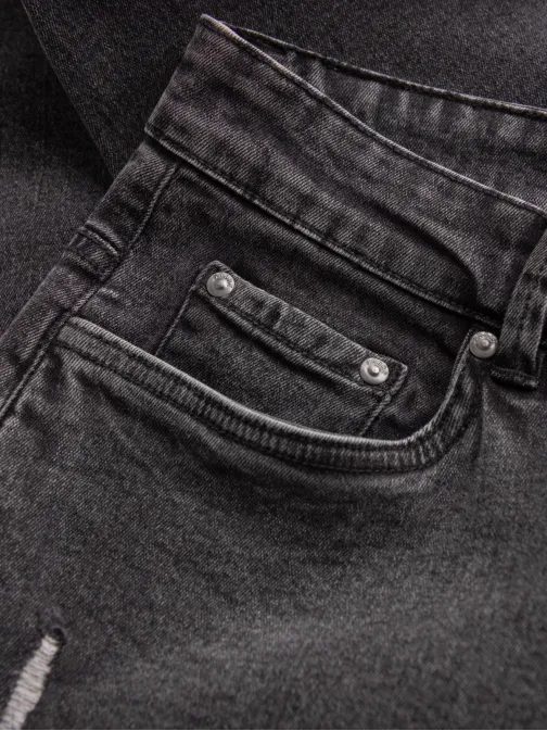 Trendi grafit szürke farmer nadrág tépett részekkel V3 PADP-0163