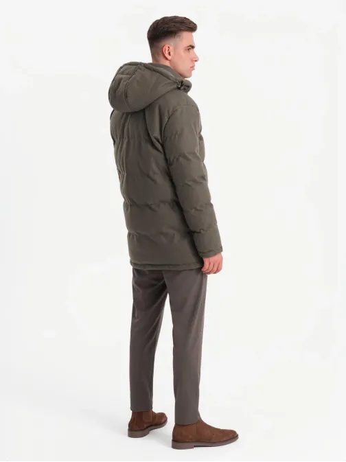 Időtlen steppelt olíva férfi dzseki V4 JALJ-0217