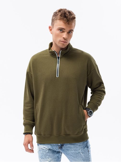 Oliva zöld felső rövid cipzárral  V1 B1353