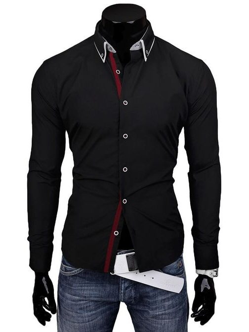 Stílusos fekete ing V28