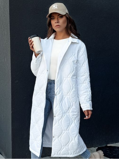 Trendi hosszú fehér steppelt kabátTrendify