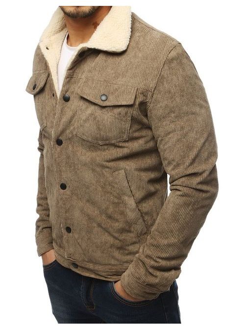 Divatos khaki barna bársony dzseki