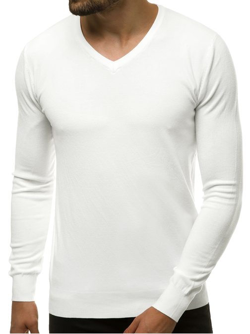 Egyszerű fehér pulóver TMK/YY03/2Z