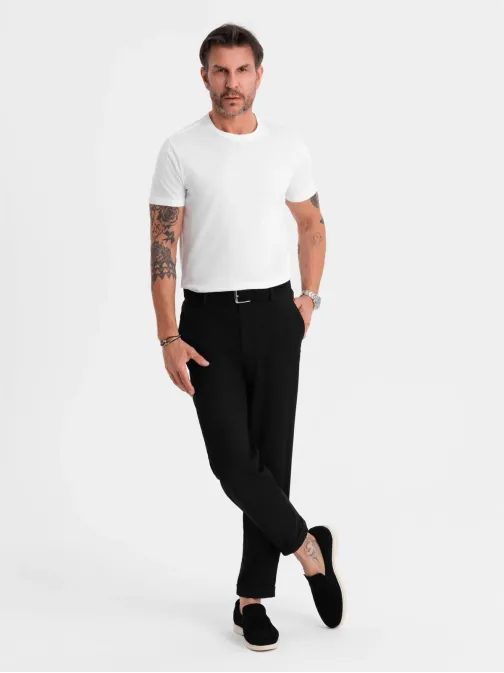 Fehér pamut póló, kerek nyakkal V4 TSBS-0236