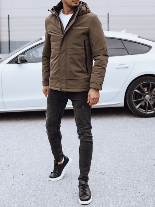 Téli stílusos camel színű parka kabát