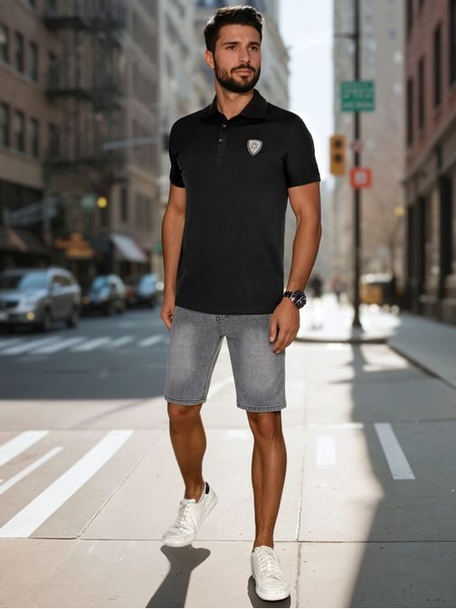 Fekete férfi póló merész logóval