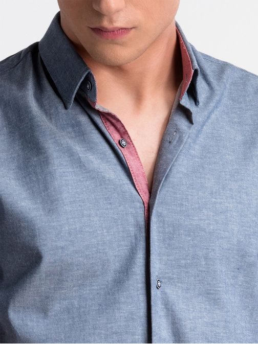 Egyszerű sötét kék ing k487