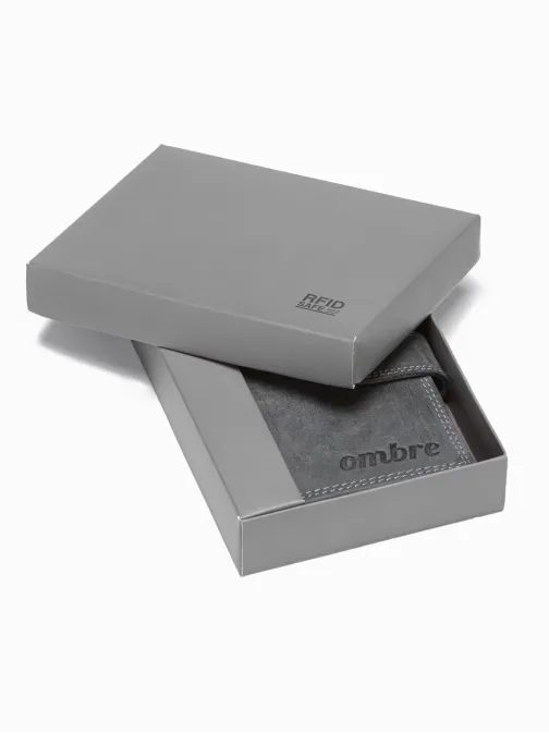 Fekete függőleges bőr pénztárca patenttal A091