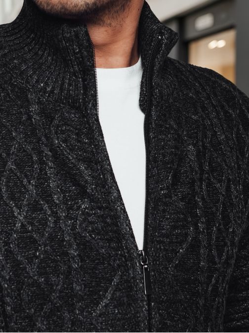 Divatos mintás grafit férfi pulóver