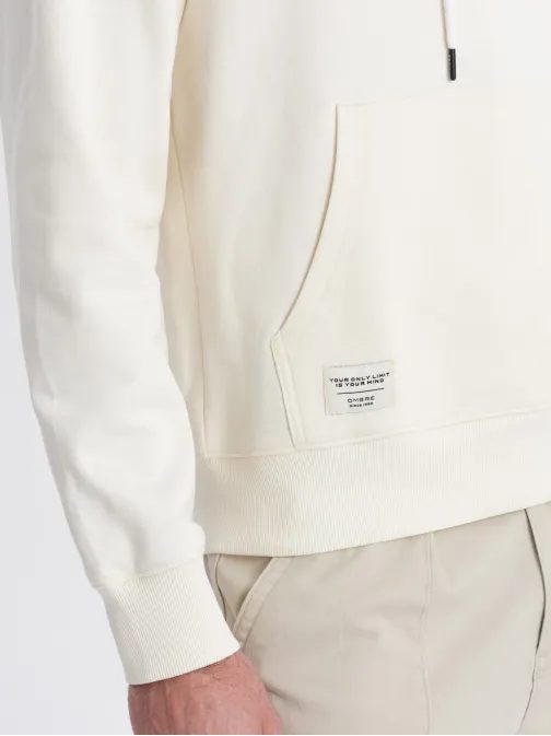 Időtlen krém színű kapucnis felső V11 SSBN-0177