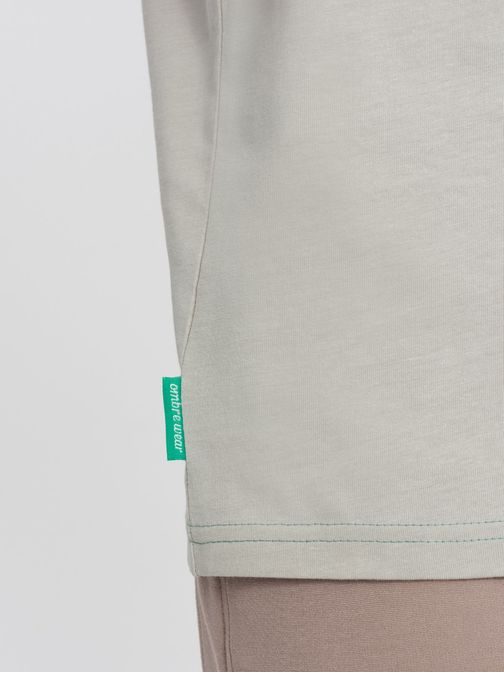 Egyedi halvány szürke póló címkével  V2 TSCT-0151