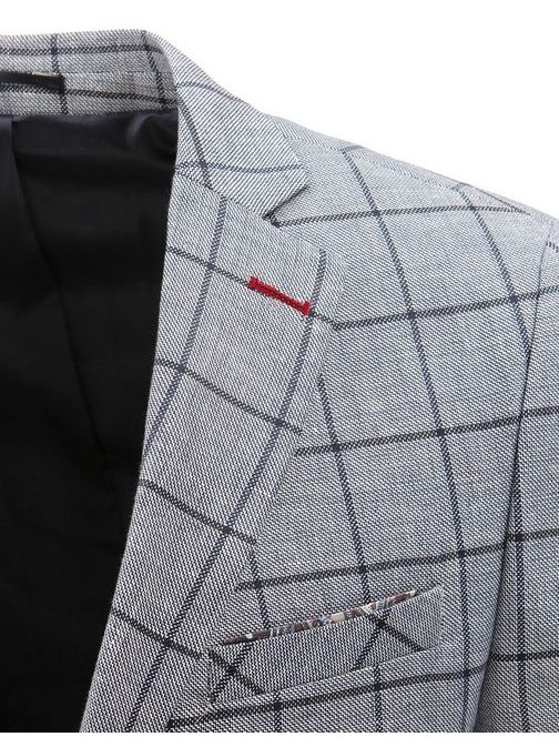 Halvány szürke kockás mintás zakó