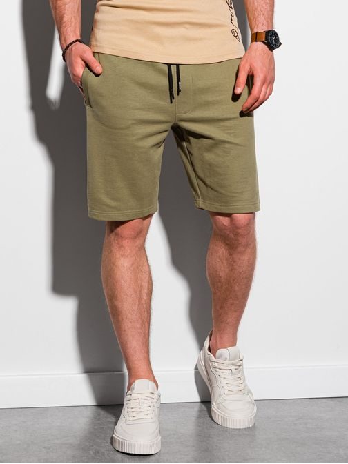 Kényelmes khaki zöld rövidnadrág W291