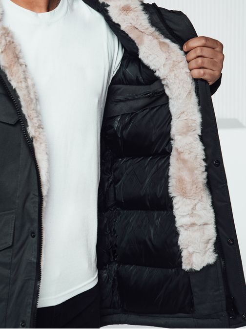 Meleg férfi parka zöld színben