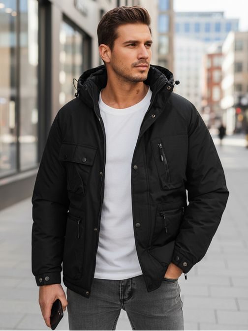 Meleg fekete férfi kabát télre