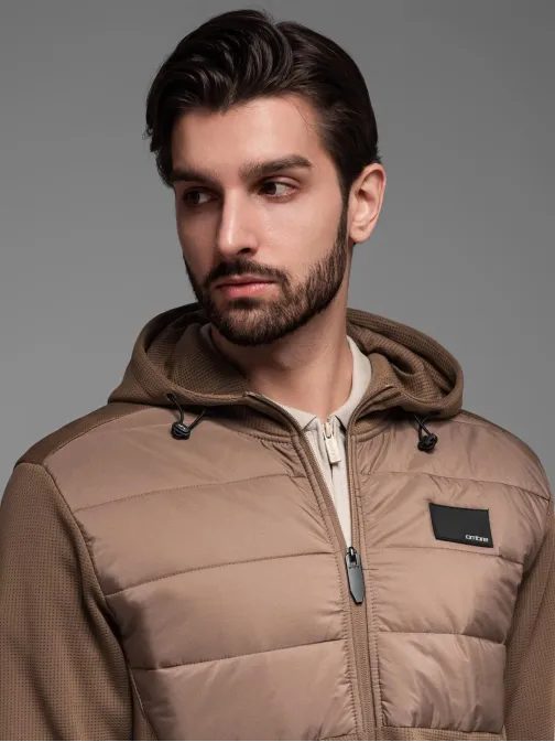 Modern barna férfi átmeneti kabát V2 JANP-160