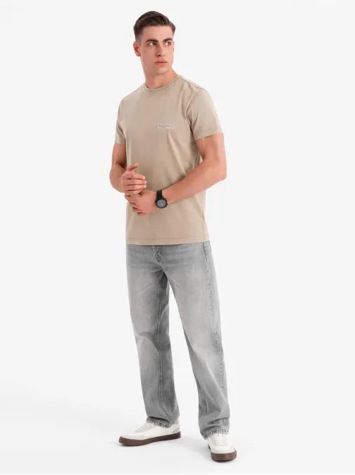 Egyedi bézs férfi póló V2-es TSWT-0201