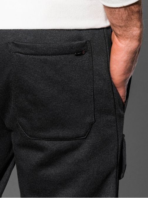 Kényelmes fekete zsebes jogger nadrág P904