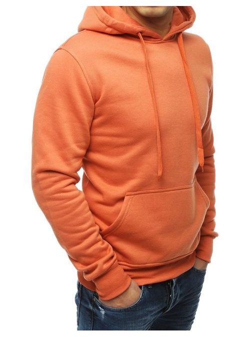 Lazac színű kapucnis pulóver