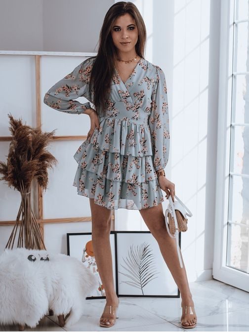 Különleges menta színű ruha Flower Pink